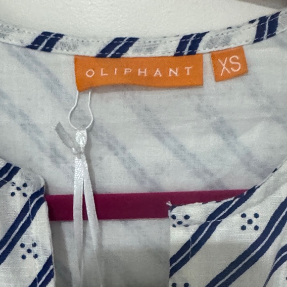Oliphant Dipsy Navy Blue and White Striped Dress NWT - Picture 2 of 9